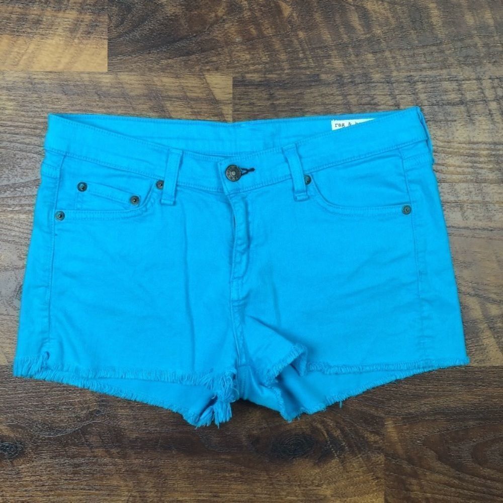 Rag & Bone JEAN Turquoise Cut Off shorts